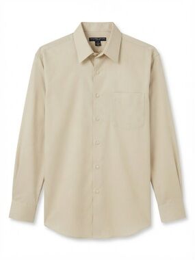Geoffrey Beene Men's Tan Wrinkle-Free Dress Shirt XL 17.5 34/35